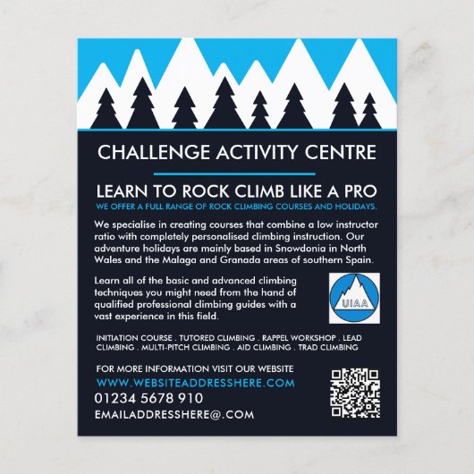 登山家，ハイキングと登山，アドベンチャーフライヤー チラシ (正面)