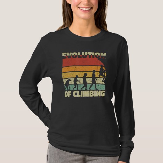 登山岩の岩のクライマーハイキングの進化 Tシャツ (正面)