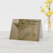 登山猫が付いているおもしろいなバースデー・カード カード (黄色い花)