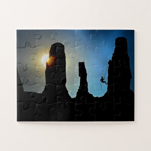 登山者クライム登山スポーツ登山 ジグソーパズル (横)