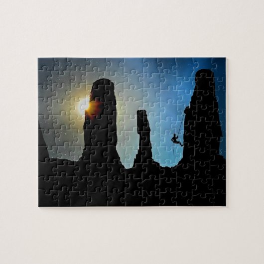 登山者クライム登山スポーツ登山 ジグソーパズル (横)