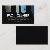 登山者シルエット、ハイキングと登山 名刺 (正面/裏面)