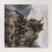 登山道を守るライフル人(カール・レッシング) ジグソーパズル (横)