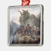 登山道を守るライフル人(カール・レッシング) メタルオーナメント (左)