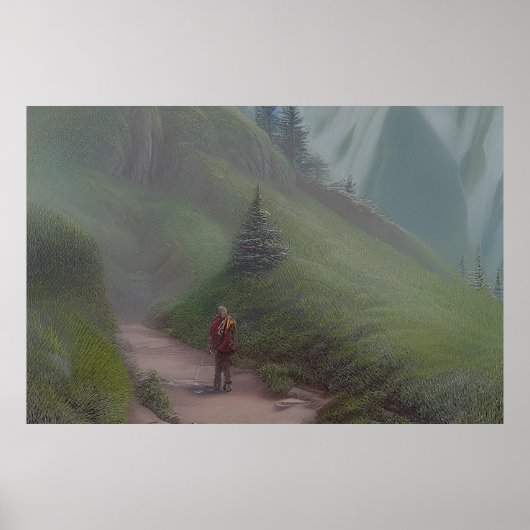 登山道カラフル絵画- ポスター (正面)