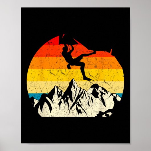 登山 ロッククライミング 登山家  ポスター (正面)