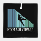 登山 – 重力は神話 ガラスオーナメント (裏面)