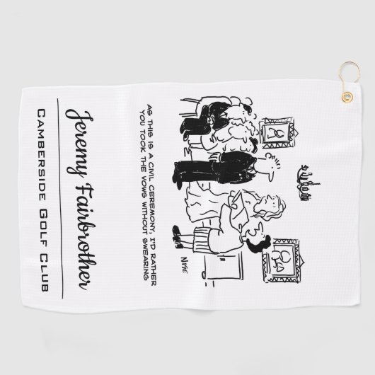 登記結婚事務所における民事執行の儀式 ゴルフタオル (横)