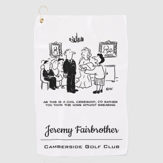 登記結婚事務所における民事執行の儀式 ゴルフタオル (正面)