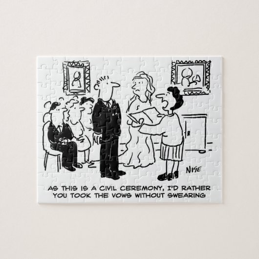 登記結婚事務所における民事執行の儀式 ジグソーパズル (横)