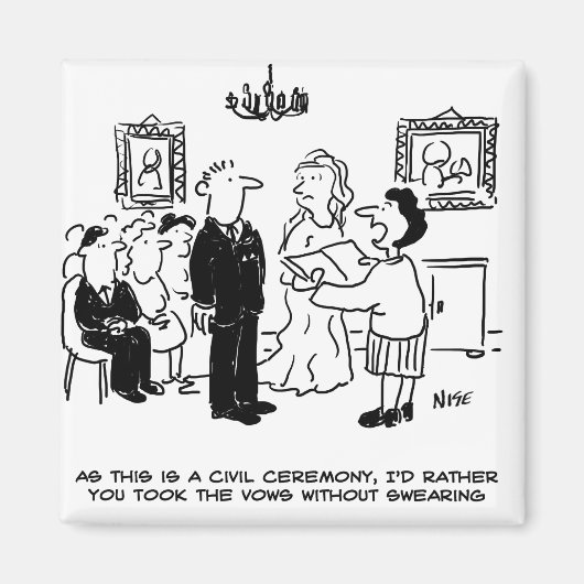 登記結婚事務所における民事執行の儀式 マグネット (正面)