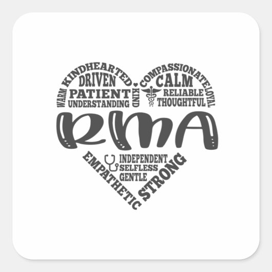 登録された医療アシスタント、rma スクエアシール (正面)