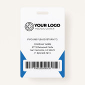 登録されたRurse RNロゴの写真とバーコード バッジ (裏面)