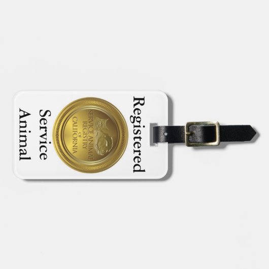 登録されていたサービス動物のラベル(名刺のサイズ) ラゲッジタグ (正面横)