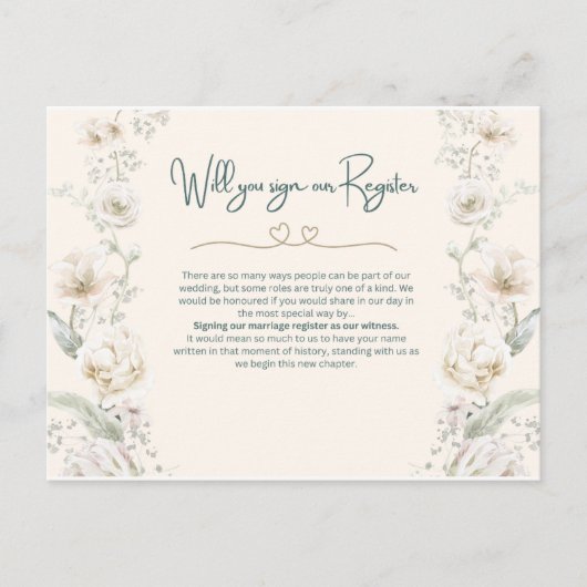 登録に署名するか – 提案 ポストカード (正面)