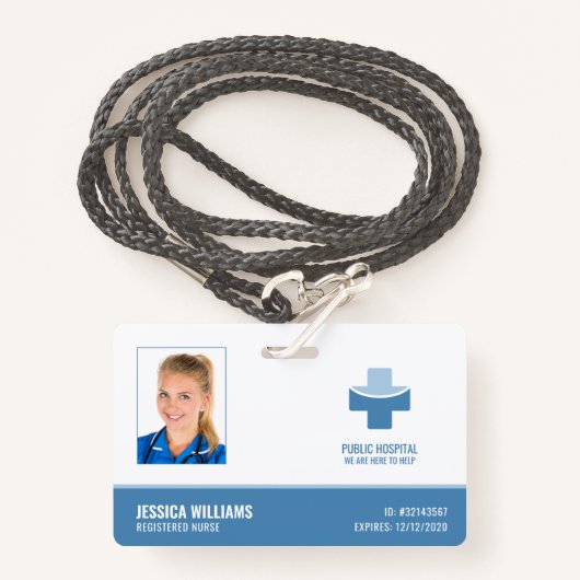 登録エレガントナースRN医療スタッフID バッジ (正面ランヤード)