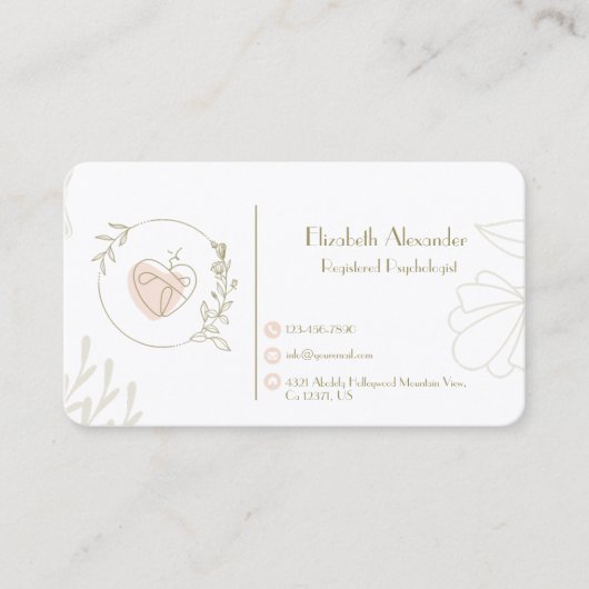 登録エレガント心理士アポイントメントカード 名刺 (正面)