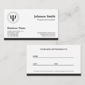 登録カウンセラー – プロフェッショナルアポイントメント 予約カード (正面/裏面)