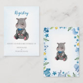 登録カード|ベビーシャワー| boy|のカバ エンクロージャーカード (正面/裏面)