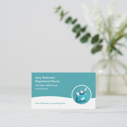 登録シンプルナース医療名刺 名刺 (スタンド正面)