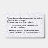 登録セラピー犬 – 濃い緑のバッジ バッジ (裏面)