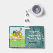 登録セラピー犬 – 濃い緑のバッジ バッジ (正面（伸縮クリップ）)