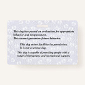 登録セラピー犬 – 濃い青のバッジ バッジ (裏面)