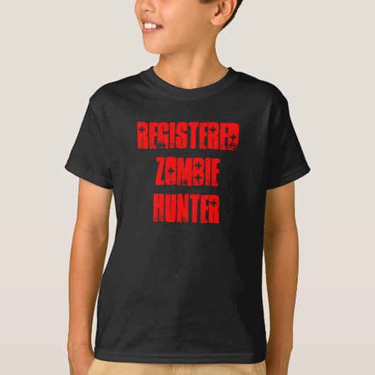 『登録ゾンビハンター』子どものシャツ Tシャツ (正面)