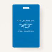 登録ナースの写真ID バッジ (裏面)