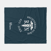 登録ナースの卒業青カスタマイズ名 フリースブランケット (正面(横))