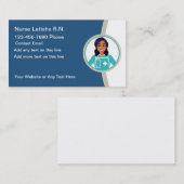 登録ナースアフリカ系アメリカテーマ 名刺 (正面/裏面)