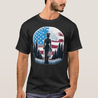 登録ナースアメリカ国旗の満月の看護R Tシャツ