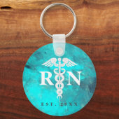 登録ナースカドゥセウスモダンティール(緑がかった色)大理石 キーホルダー (正面)