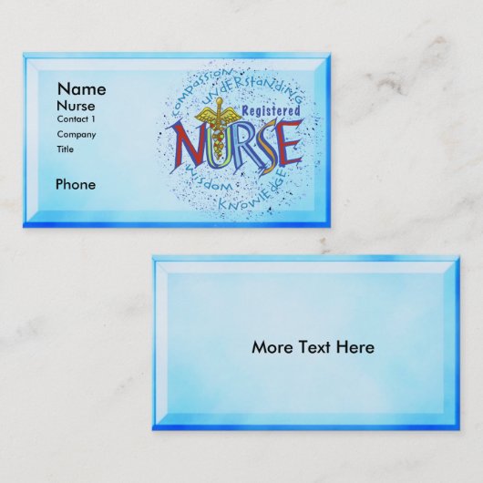 登録ナースカード名前をカスタムする名刺 名刺 (正面/裏面)