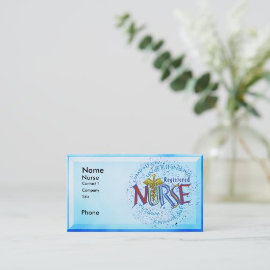登録ナースカード名前をカスタムする名刺 名刺 (スタンド正面)