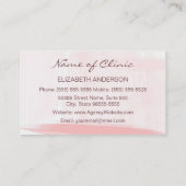 登録ナースガーリーピンクウォーターの色の気に健康 名刺 (裏面)