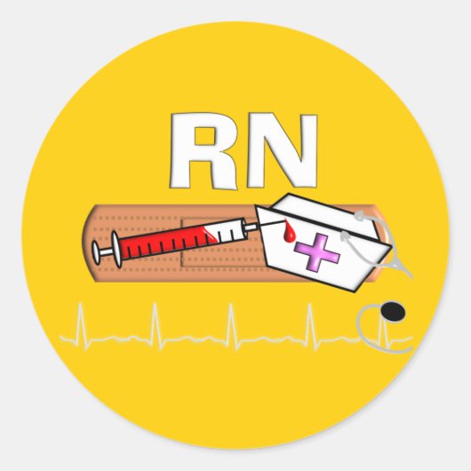 登録ナースギフト「RN」 ラウンドシール (正面)