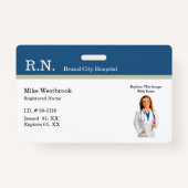 登録ナーススタッフの写真IDバッジテンプレート バッジ (正面)