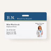 登録ナーススタッフの写真IDバッジテンプレート バッジ (裏面)