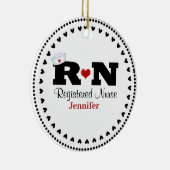 登録ナースハートとナースキャップ セラミックオーナメント (右)
