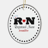 登録ナースハートとナースキャップ セラミックオーナメント (左)