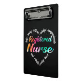 登録ナースハートワードクラウドウォーターの色 ミニクリップボード (アングル2)