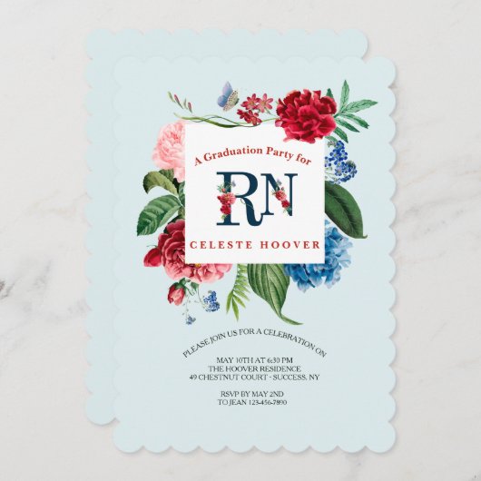 登録ナースフローラ卒業招待状 招待状 (正面/裏面)