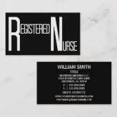 登録ナースブラックシンプル名刺 名刺 (正面/裏面)