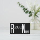 登録ナースブラックシンプル名刺 名刺 (スタンド正面)
