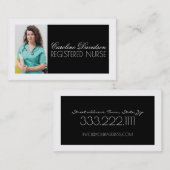 登録ナースブラック&ホワイトはっきりしたデザインカード 名刺 (正面/裏面)