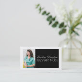 登録ナースブラック&ホワイトはっきりしたデザインカード 名刺 (スタンド正面)