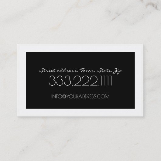 登録ナースブラック&ホワイトはっきりしたデザインカード 名刺 (裏面)