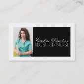 登録ナースブラック&ホワイトはっきりしたデザインカード 名刺 (正面)
