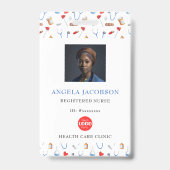 登録ナースヘルスケアのロゴ バッジ (正面)